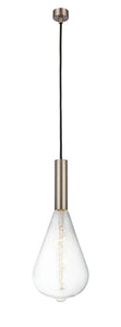 198-1P-SN-BB164LED Cord Hung 6.5" Brushed Satin Nickel Mini Pendant -  - LED Bulb - Dimmensions: 6.5 x 6.5 x 14.875<br>Minimum Height : 17.875<br>Maximum Height : 134.875 - Sloped Ceiling Compatible: Yes