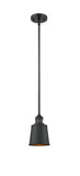 201S-BK-M9-BK-LED 5" Stem Hung Matte Black LED Mini Pendant LED
