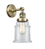 1-Light 6.5" Brushed Brass Sconce - Clear Canton Glass LED - w/Switch