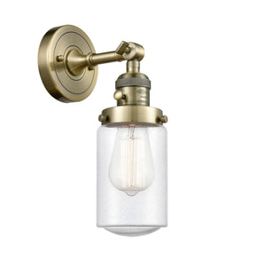 1-Light 4.5" Brushed Satin Nickel Sconce - Seedy Dover Glass LED - w/Switch