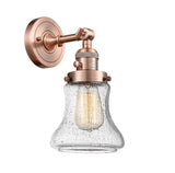 203SW-AC-G194 1-Light 6.5" Antique Copper Sconce - Seedy Bellmont Glass - LED Bulb - Dimmensions: 6.5 x 9 x 11 - Glass Up or Down: Yes