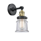 203SW-BAB-G182S 1-Light 6.5" Black Antique Brass Sconce - Clear Small Canton Glass - LED Bulb - Dimmensions: 6.5 x 9 x 11 - Glass Up or Down: Yes
