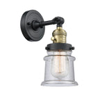 203SW-BAB-G184S 1-Light 6.5" Black Antique Brass Sconce - Seedy Small Canton Glass - LED Bulb - Dimmensions: 6.5 x 9 x 11 - Glass Up or Down: Yes