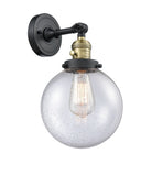 203SW-BAB-G204-8 1-Light 8" Black Antique Brass Sconce - Seedy Beacon Glass - LED Bulb - Dimmensions: 8 x 9.125 x 14 - Glass Up or Down: Yes