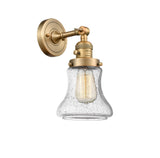 203SW-BB-G194 1-Light 6.5" Brushed Brass Sconce - Seedy Bellmont Glass - LED Bulb - Dimmensions: 6.5 x 9 x 11 - Glass Up or Down: Yes