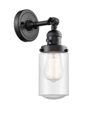 203SW-BK-G314 1-Light 4.5" Matte Black Sconce - Seedy Dover Glass - LED Bulb - Dimmensions: 4.5 x 7.5 x 12.75 - Glass Up or Down: Yes