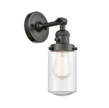 203SW-OB-G314 1-Light 4.5" Oil Rubbed Bronze Sconce - Seedy Dover Glass - LED Bulb - Dimmensions: 4.5 x 7.5 x 12.75 - Glass Up or Down: Yes