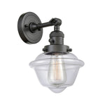 203SW-OB-G532 1-Light 7.5" Oil Rubbed Bronze Sconce - Clear Small Oxford Glass - LED Bulb - Dimmensions: 7.5 x 9 x 12 - Glass Up or Down: Yes