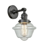 203SW-OB-G534 1-Light 7.5" Oil Rubbed Bronze Sconce - Seedy Small Oxford Glass - LED Bulb - Dimmensions: 7.5 x 9 x 12 - Glass Up or Down: Yes