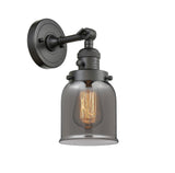 203SW-OB-G53 1-Light 5" Oil Rubbed Bronze Sconce - Plated Smoke Small Bell Glass - LED Bulb - Dimmensions: 5 x 7 x 10 - Glass Up or Down: Yes