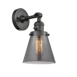 203SW-OB-G63 1-Light 6.25" Oil Rubbed Bronze Sconce - Plated Smoke Small Cone Glass - LED Bulb - Dimmensions: 6.25 x 8 x 10 - Glass Up or Down: Yes