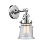 203SW-PC-G184S 1-Light 6.5" Polished Chrome Sconce - Seedy Small Canton Glass - LED Bulb - Dimmensions: 6.5 x 9 x 11 - Glass Up or Down: Yes