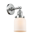 203SW-PC-G51 1-Light 5" Polished Chrome Sconce - Matte White Cased Small Bell Glass - LED Bulb - Dimmensions: 5 x 7 x 10 - Glass Up or Down: Yes