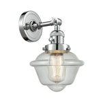 1-Light 7.5" Brushed Satin Nickel Sconce - Seedy Small Oxford Glass LED - w/Switch