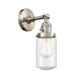 203SW-SN-G314 1-Light 4.5" Brushed Satin Nickel Sconce - Seedy Dover Glass - LED Bulb - Dimmensions: 4.5 x 7.5 x 12.75 - Glass Up or Down: Yes