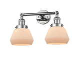 208-PC-G171 2-Light 16.5" Polished Chrome Bath Vanity Light - Matte White Cased Fulton Glass - LED Bulb - Dimmensions: 16.5 x 10 x 10 - Glass Up or Down: Yes