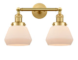 208-SG-G171 2-Light 16.5" Satin Gold Bath Vanity Light - Matte White Cased Fulton Glass - LED Bulb - Dimmensions: 16.5 x 10 x 10 - Glass Up or Down: Yes