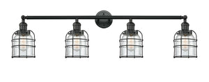 215-BK-G52-CE-LED 4-Light 42" Bell Cage Matte Black Bath Vanity Light LED