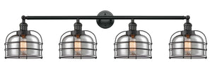 215-BK-G73-CE-LED 4-Light 44" Bell Cage Matte Black Bath Vanity Light LED