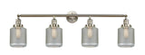 215-SN-G262-LED 4-Light 44" Stanton Brushed Satin Nickel Bath Vanity Light - Vintage Wire Mesh Stanton Glass