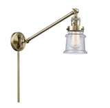 1-Light 8" Canton Swing Arm With Switch - Bell-Urn Seedy Glass - Choice of Finish And Incandesent Or LED Bulbs