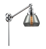 237-PC-G173 1-Light 8" Polished Chrome Swing Arm - Plated Smoke Fulton Glass - LED Bulb - Dimmensions: 8 x 35 x 25 - Glass Up or Down: Yes