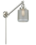 237-SN-G262 1-Light 6" Brushed Satin Nickel Swing Arm - Vintage Wire Mesh Stanton Glass - LED Bulb - Dimmensions: 6 x 30 x 25 - Glass Up or Down: Yes