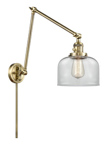 1-Light 8" Bell Swing Arm With Switch - Bell-Urn Clear Glass - Choice of Finish And Incandesent Or LED Bulbs