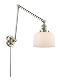 238-PN-G71 1-Light 8" Polished Nickel Swing Arm - Matte White Cased Large Bell Glass - LED Bulb - Dimmensions: 8 x 30 x 30 - Glass Up or Down: Yes
