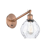 317-1W-AC-G362 1-Light 6" Antique Copper Sconce - Clear Small Waverly Glass - LED Bulb - Dimmensions: 6 x 13 x 12.25 - Glass Up or Down: Yes