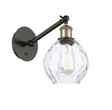 317-1W-BAB-G362 1-Light 6" Black Antique Brass Sconce - Clear Small Waverly Glass - LED Bulb - Dimmensions: 6 x 13 x 12.25 - Glass Up or Down: Yes