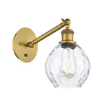 317-1W-BB-G362 1-Light 6" Brushed Brass Sconce - Clear Small Waverly Glass - LED Bulb - Dimmensions: 6 x 13 x 12.25 - Glass Up or Down: Yes