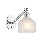 317-1W-PC-G411 1-Light 5.5" Polished Chrome Sconce - White Dayton Glass - LED Bulb - Dimmensions: 5.5 x 12.75 x 12.25 - Glass Up or Down: Yes