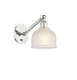 317-1W-PN-G411 1-Light 5.5" Polished Nickel Sconce - White Dayton Glass - LED Bulb - Dimmensions: 5.5 x 12.75 x 12.25 - Glass Up or Down: Yes