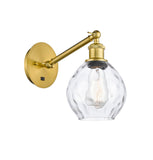 317-1W-SG-G362 1-Light 6" Satin Gold Sconce - Clear Small Waverly Glass - LED Bulb - Dimmensions: 6 x 13 x 12.25 - Glass Up or Down: Yes