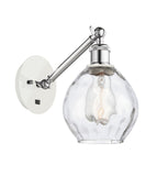 317-1W-WPC-G362 1-Light 6" White and Polished Chrome Sconce - Clear Small Waverly Glass - LED Bulb - Dimmensions: 6 x 13 x 12.25 - Glass Up or Down: Yes