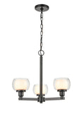 3-Light 19.625" Cairo Pendant - Bowl White & Clear Glass - Choice of Finish And Incandesent Or LED Bulbs