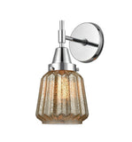 447-1W-PC-G146 1-Light 7" Polished Chrome Sconce - Mercury Plated Chatham Glass - LED Bulb - Dimmensions: 7 x 8.375 x 12 - Glass Up or Down: Yes