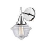 447-1W-PC-G532 1-Light 7.5" Polished Chrome Sconce - Clear Small Oxford Glass - LED Bulb - Dimmensions: 7.5 x 9 x 11 - Glass Up or Down: Yes
