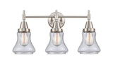 447-3W-SN-G194 3-Light 24" Satin Nickel Bath Vanity Light - Seedy Bellmont Glass - LED Bulb - Dimmensions: 24 x 8.25 x 11.5 - Glass Up or Down: Yes