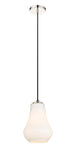 490-1P-PN-G571-7 Cord Hung 7" Polished Nickel Mini Pendant - Matte White Cased Fairfield Glass - LED Bulb - Dimmensions: 7 x 7 x 10.5<br>Minimum Height : 13.5<br>Maximum Height : 130.5 - Sloped Ceiling Compatible: Yes