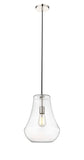 491-1P-PN-G572-12 Cord Hung 11.75" Polished Nickel Mini Pendant - Clear Fairfield Glass - LED Bulb - Dimmensions: 11.75 x 11.75 x 16<br>Minimum Height : 19<br>Maximum Height : 136 - Sloped Ceiling Compatible: Yes
