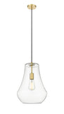 491-1P-SG-G572-12 Cord Hung 11.75" Satin Gold Mini Pendant - Clear Fairfield Glass - LED Bulb - Dimmensions: 11.75 x 11.75 x 16<br>Minimum Height : 19<br>Maximum Height : 136 - Sloped Ceiling Compatible: Yes