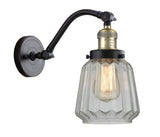 515-1W-BAB-G142 1-Light 7" Black Antique Brass Sconce - Clear Chatham Glass - LED Bulb - Dimmensions: 7 x 12 x 11.5 - Glass Up or Down: Yes