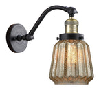 515-1W-BAB-G146 1-Light 7" Black Antique Brass Sconce - Mercury Plated Chatham Glass - LED Bulb - Dimmensions: 7 x 12 x 11.5 - Glass Up or Down: Yes