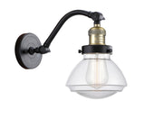 515-1W-BAB-G322 1-Light 6.75" Black Antique Brass Sconce - Clear Olean Glass - LED Bulb - Dimmensions: 6.75 x 10.375 x 12.25 - Glass Up or Down: Yes