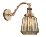515-1W-BB-G146 1-Light 7" Brushed Brass Sconce - Mercury Plated Chatham Glass - LED Bulb - Dimmensions: 7 x 12 x 11.5 - Glass Up or Down: Yes