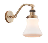515-1W-BB-G191 1-Light 6.5" Brushed Brass Sconce - Matte White Bellmont Glass - LED Bulb - Dimmensions: 6.5 x 10 x 11.5 - Glass Up or Down: Yes