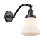 515-1W-BK-G191 1-Light 6.5" Matte Black Sconce - Matte White Bellmont Glass - LED Bulb - Dimmensions: 6.5 x 10 x 11.5 - Glass Up or Down: Yes