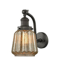 515-1W-OB-G146 1-Light 7" Oil Rubbed Bronze Sconce - Mercury Plated Chatham Glass - LED Bulb - Dimmensions: 7 x 12 x 11.5 - Glass Up or Down: Yes